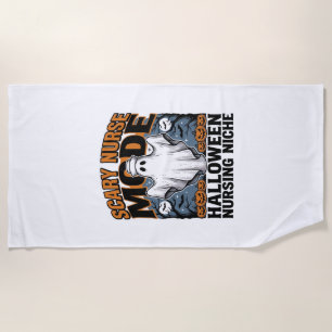 Scary Nurse Costume Halloween Ghost Nursing Shirt_ Beach Towel