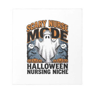 Scary Nurse Costume Halloween Ghost Nursing Shirt_ Notepad