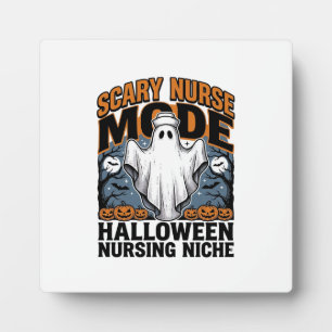 Scary Nurse Costume Halloween Ghost Nursing Shirt_ Plaque