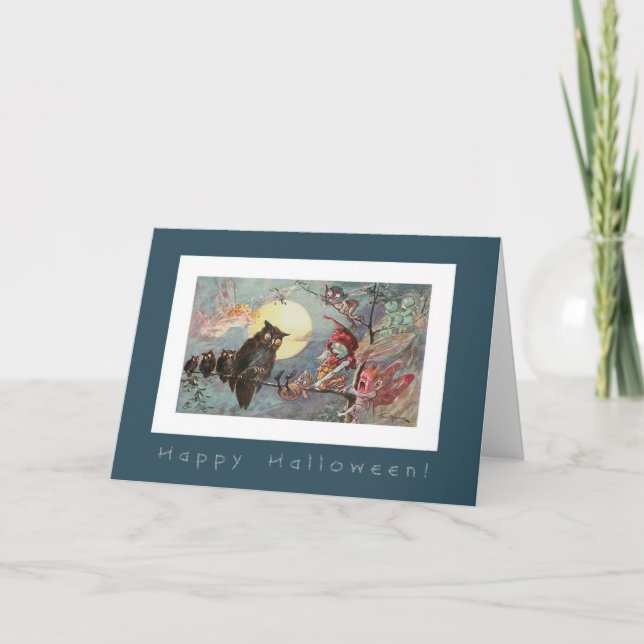 Scary Owls and Fairies by Maybank - Halloween Card (Front)