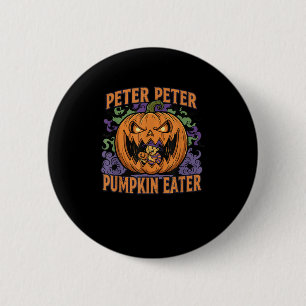 Scary Peter Pumpkin Eater Halloween Jack O Lantern 2 Inch Round Button