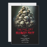 Scary Pile of Screaming Skulls Halloween Party Invitation<br><div class="desc">Customize for any event</div>