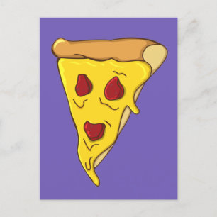 Scary Pizza Slice Postcard