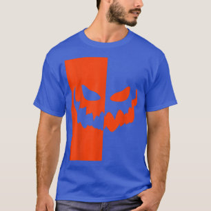 Scary Pumpkin Double Face Orange Halloween Costume T-Shirt