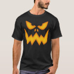 Scary Pumpkin Face T-shirt<br><div class="desc">Scary Pumpkin Face black t-shirt with glowing orange design.</div>