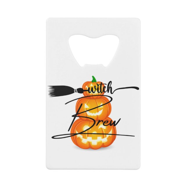 Scary Pumpkin Halloween Art | Spooky Fun Credit Card Bottle Opener (Front)