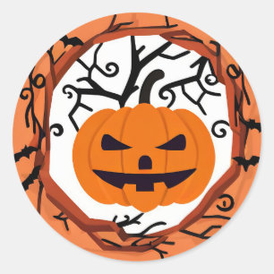 Scary Pumpkin Halloween Sticker Envelope Seals