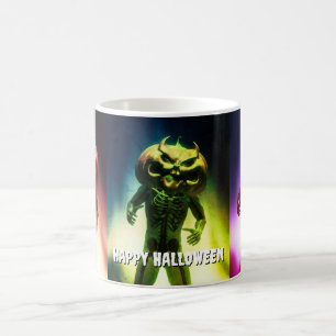 Scary pumpkin head. Happy Halloween Coffee Mug
