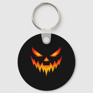 Scary Pumpkin Jack O Lantern Face Halloween Costum Keychain