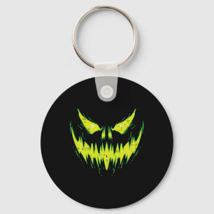 Scary Pumpkin Jack O Lantern Face Halloween Men Bo Keychain