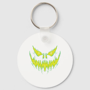 Scary Pumpkin Jack O Lantern Face Halloween Men Bo Keychain