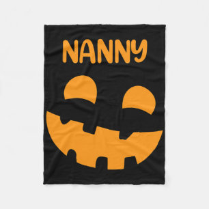 Scary Pumpkin Nanny Aunt Matching Family Halloween Fleece Blanket