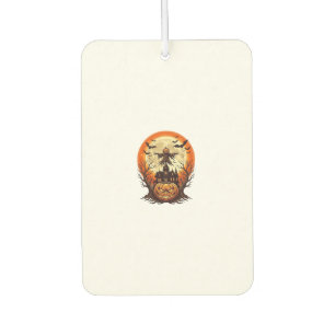 Scary Pumpkin Scarecrow Haunted House Full Moon Ha Air Freshener