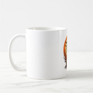 Scary Pumpkin Scarecrow Haunted House Full Moon Ha Coffee Mug