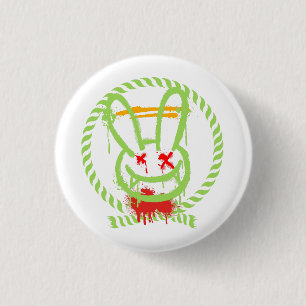 scary rabbit 1 inch round button