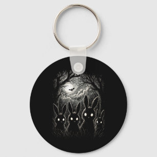 Scary Rabbit Eyes Forest Creepy Halloween Costume Keychain