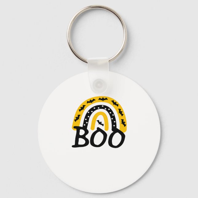 Scary Rainbow and Spooky Halloween Keychain (Front)