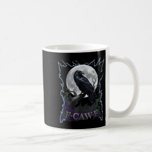 Scary Raven F-caw-f Full Moon Halloween Coffee Mug