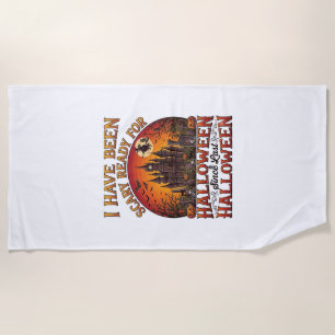 Scary Ready Halloween Haunted Castle Witch Pumpkin Beach Towel