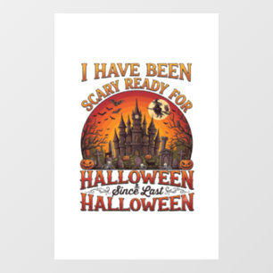 Scary Ready Halloween Haunted Castle Witch Pumpkin Window Cling