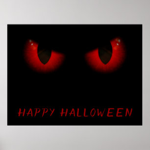 Scary Red Halloween Eyes Poster