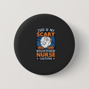 Scary Registered Nurse Costume Ghost Pumpkins Hall 2 Inch Round Button