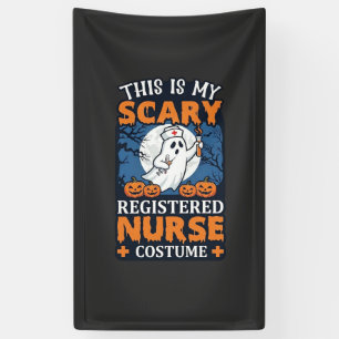 Scary Registered Nurse Costume Ghost Pumpkins Hall Banner