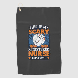 Scary Registered Nurse Costume Ghost Pumpkins Hall Golf Towel
