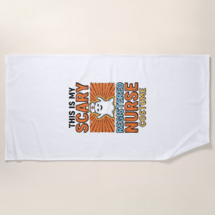 Scary Registered Nurse Costume Halloween Design_1 Beach Towel