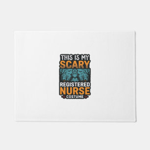 Scary Registered Nurse Costume Halloween Shirt Des Doormat