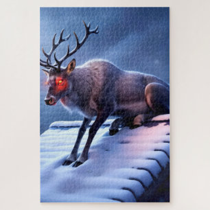 Scary Reindeer on roof! Jigsaw Puzzle