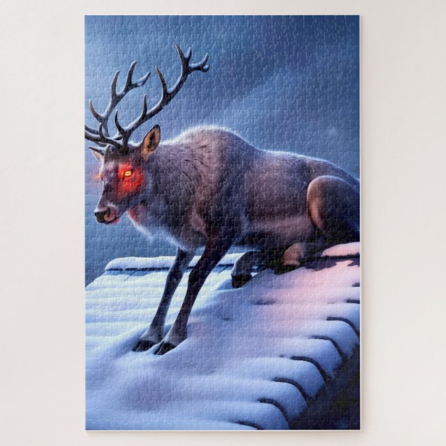 Scary Reindeer on roof! Jigsaw Puzzle (Vertical)