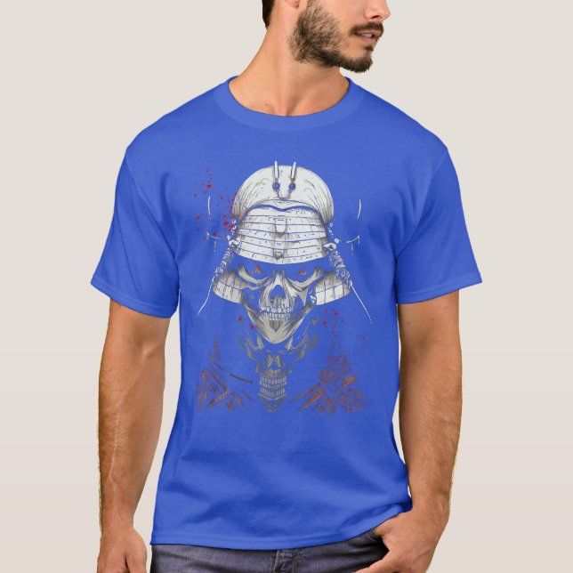 Scary Samurai Skeleton Undead Zombie Gothic Horror T-Shirt (Front)