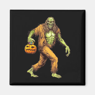 Scary Sasquatch Bigfoot Zombie Carrying Halloween Magnet