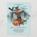 Scary Scarecrow Halloween Party Invitation<br><div class="desc">A Halloween party invitation with a scary scarecrow, pumpkins and a crow (Pix). The card is easy to customize with your wording, font, font colour, paper shape options and choice of six paper types.Not exactly what you're looking for? All our products can be custom designed to meet your needs at...</div>