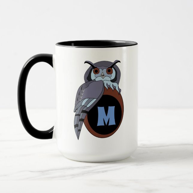 Scary Scop Owl Monogram Mug (Left)