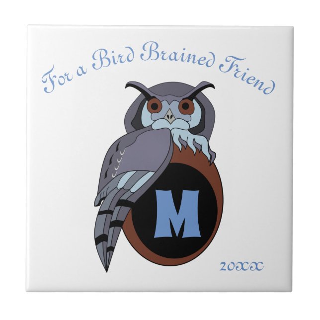 Scary Scop Owl Monogram Tile (Front)