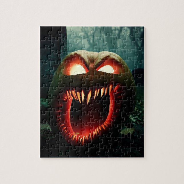 Scary Screaming Pumpkin Jigsaw Puzzle (Vertical)