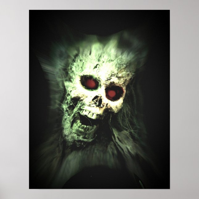 Scary screaming skull poster (Front)