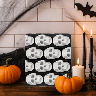 Scary Scull Black & White Pattern Happy Halloween Cutting Board