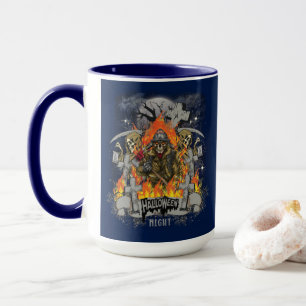 Scary Skeleton In Night Halloween Mug