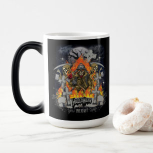 Scary Skeleton In Night Halloween Mug