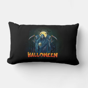Scary Skeleton Night Halloween, My Halloween Mood. Lumbar Pillow