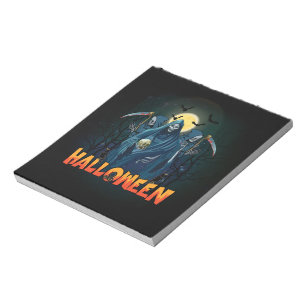 Scary Skeleton Night Halloween, My Halloween Mood. Notepad