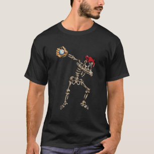 Scary Skeleton Plays Baseball Dab Dances Baseball  T-Shirt
