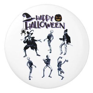 Scary Skeletons Party Ceramic Knob