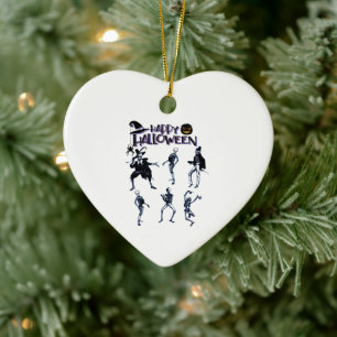 Scary Skeletons Party Ceramic Ornament