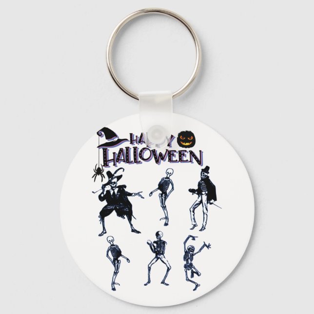Scary Skeletons Party Keychain (Front)