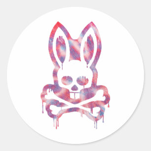 Scary Skull And Crossbones Bad Rabbit Horror Bunny Classic Round Sticker