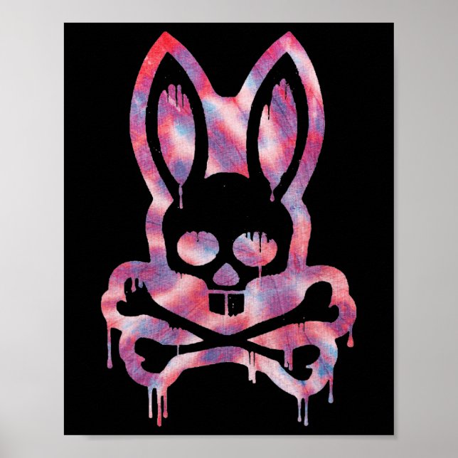 Scary Skull And Crossbones Bad Rabbit Horror Bunny Poster (Front)